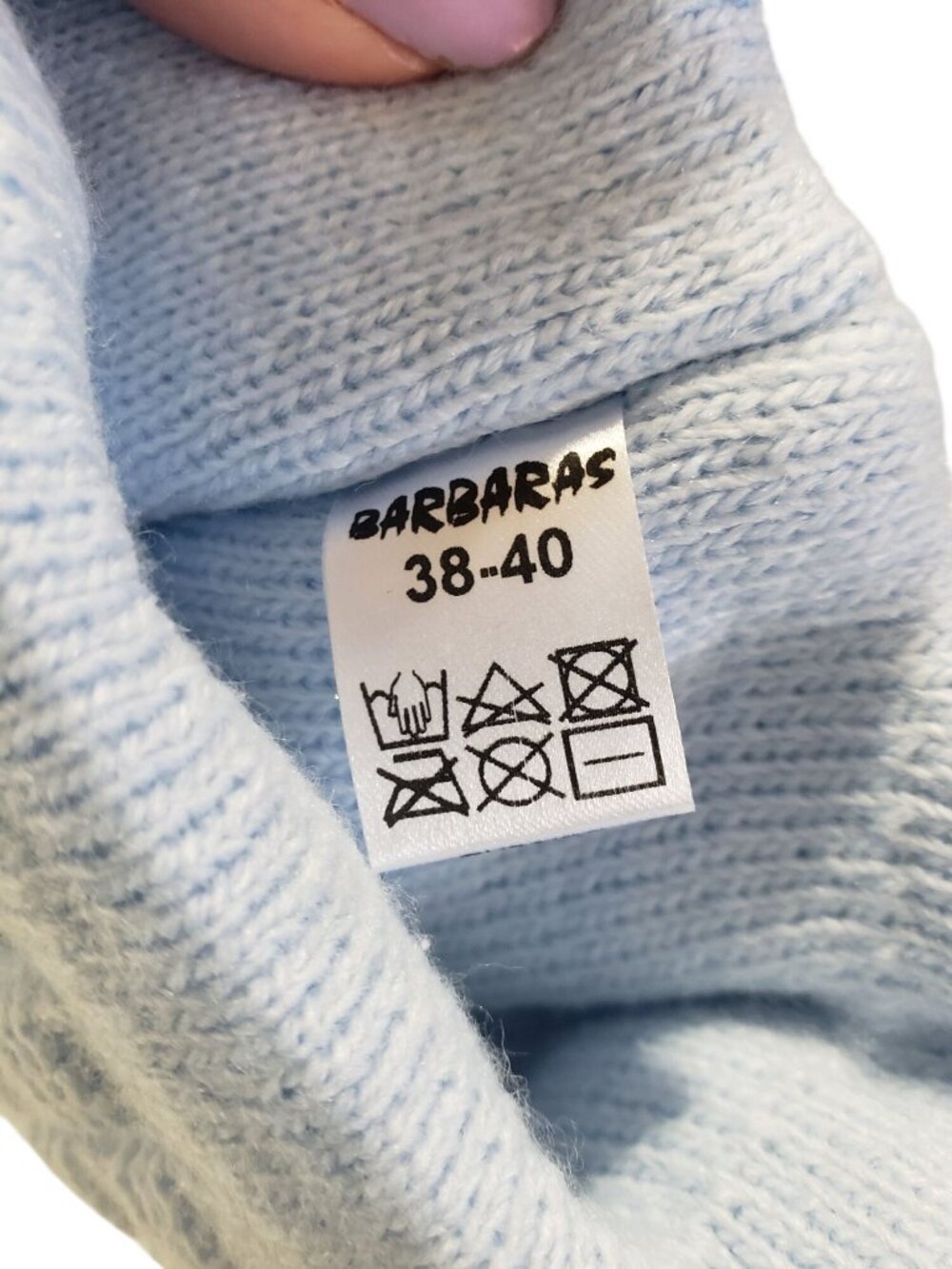 NEW Barbaras Light Blue Thick Knit Beanie Hat Bear Ears 0-3 Months 38-40 - Picture 8 of 9